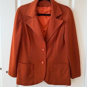 Vintage Women's Rust Orange Tailored Blazer Jacket